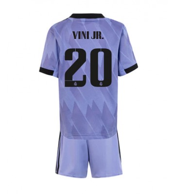Real Madrid Vinicius Junior #20 Bortedraktsett Barn 2022-23 Kortermet (+ Korte bukser)